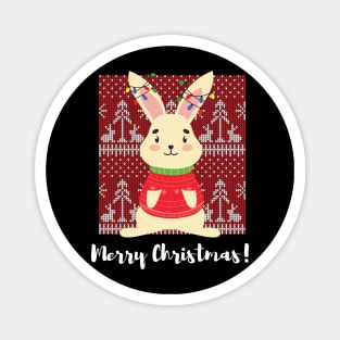 Bunnies Christmas Tree Shirt, Rabbit Christmas Tree Tee, Rabbit Mom Shirt, Bunny Rabbit Tree Shirt, Rabbit Lover Gift, Chrismas Tree Magnet